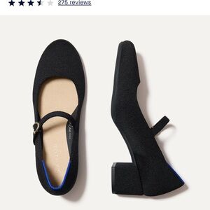 Rothy's Black Knit Mary Jane Block Heel